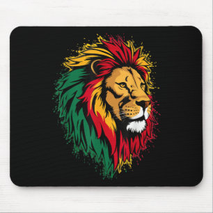 Tapis De Souris Lion Jamaïcain Rasta Drapeau Lion De Judah Re