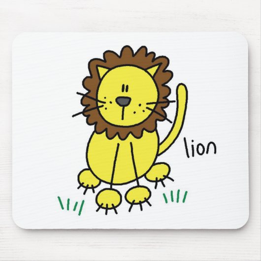 Tapis de souris Lion Stick Figure (Devant)