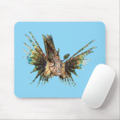 Tapis De Souris Lionfish - Conception abstraite - Découpe d'une ph (Avec souris)