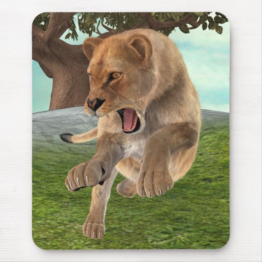 Tapis De Souris Lionne Chasseuse (Devant)