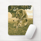 Tapis De Souris Lionne Chasseuse (Avec souris)