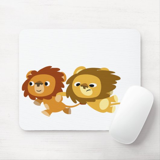 Tapis De Souris Lions caricaturaux mignons dans une mousepad rapid (Avec souris)