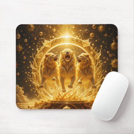 Tapis De Souris Lions d'or céleste (Avec souris)