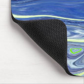 Tapis De Souris Liquide Abstrait Bleu et Vert (Coin)
