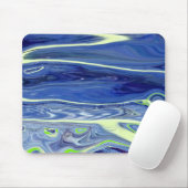 Tapis De Souris Liquide Abstrait Bleu et Vert (Avec souris)