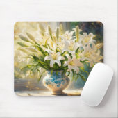 Tapis De Souris Lis de Pâques & Vase (Avec souris)