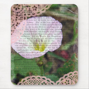 Tapis De Souris Liseron des champs rose et blanc