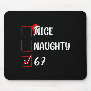 Tapis De Souris Liste de Noël Gentil Méchant 6 7 Drôle Six Sept Mo