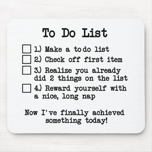 Tapis De Souris Liste de remue-ménage fraîche et drôle Mousepad (Devant)