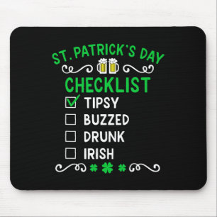 Tapis De Souris Liste de vérification drôle de la Saint-Patrick