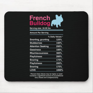 Tapis De Souris Liste des ingrédients de Bulldog français