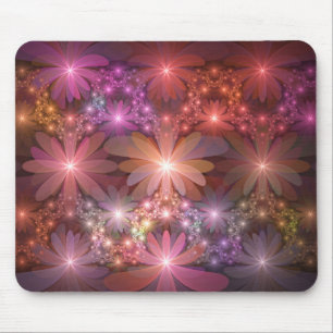 Tapis De Souris Lit De Fleurs Coloré brillant Abstrait Fractage Ar