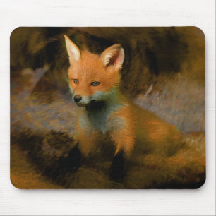 Tapis De Souris Little Baby Fox Cub Portrait