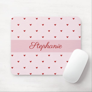 Tapis de souris Little Red Heats nom rose