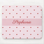 Tapis de souris Little Red Heats nom rose (Devant)