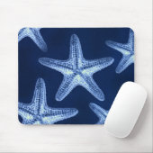 Tapis De Souris littoral chic plage rustique nautique bleu étoile (Avec souris)