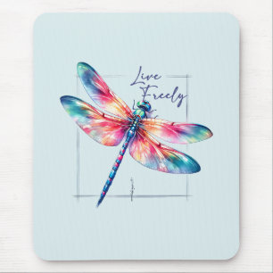Tapis De Souris Live Freely - Dragonfly artistique