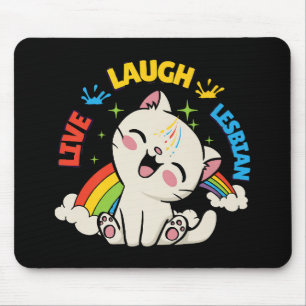Tapis De Souris Live Lauder Drapeau Lesbien Rainbow Pride Mois Ki
