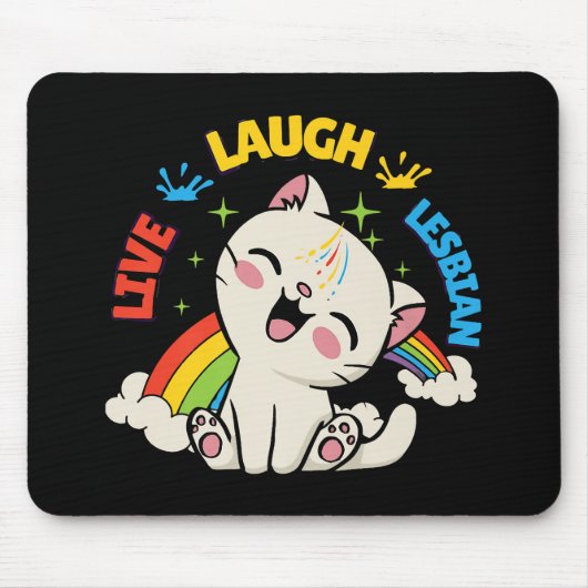 Tapis De Souris Live Lauder Drapeau Lesbien Rainbow Pride Mois Ki (Devant)