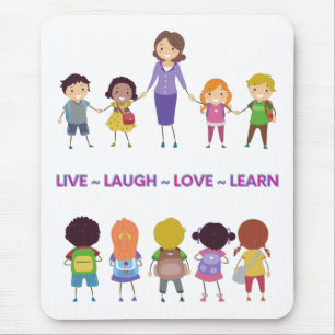 Tapis De Souris Live ~ Laugh ~ Amour ~ Apprendre Enseignant de l'é