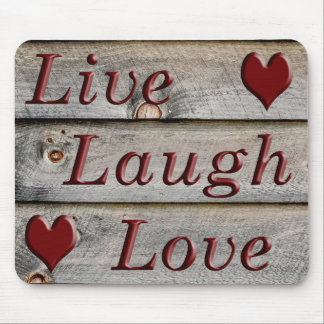 Tapis De Souris Live Laugh Love sur le côté d'une grange