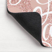 Tapis De Souris Live Love Lauve Nom Script Parties scintillant ros (Coin)