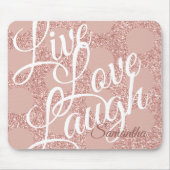 Tapis De Souris Live Love Lauve Nom Script Parties scintillant ros (Devant)