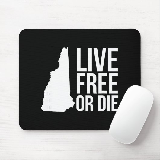 Tapis De Souris Live Or Die Nh Motto New Hampshire Map  (Avec souris)
