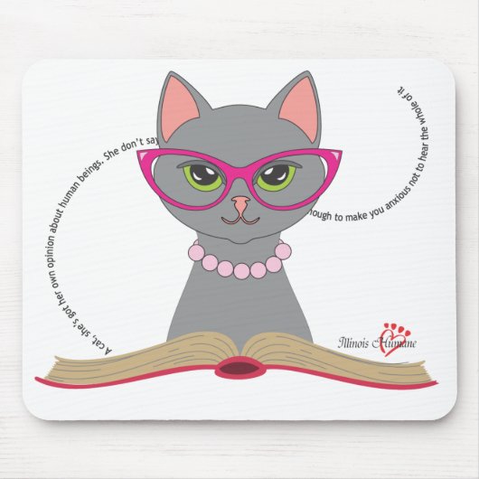 Tapis De Souris Livre Chat (Couleurs claires) (Devant)