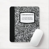 Tapis De Souris Livre de composition personnalisé Noir/Blanc École (Avec souris)