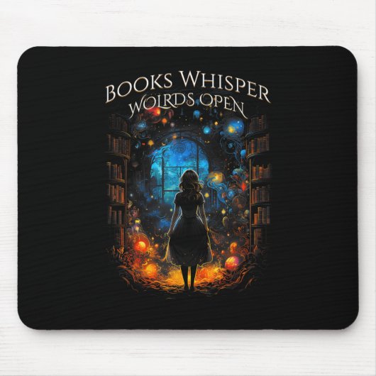 Tapis De Souris Livre de devis Whisper, Mondes Ouvert Lecture B (Devant)