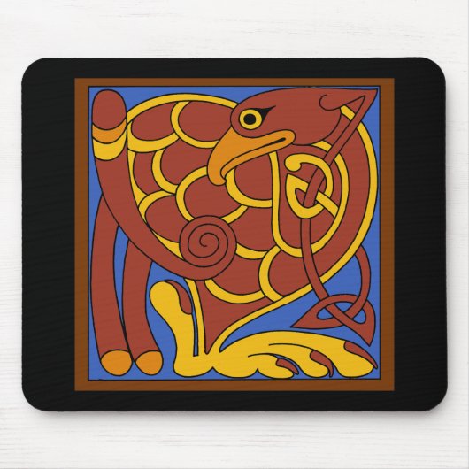 Tapis De Souris Livre De Kells Celtic Knot Oiseau Médiéval (Devant)