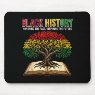Tapis De Souris Livre de l'arbre de l'histoire noire honorant le p