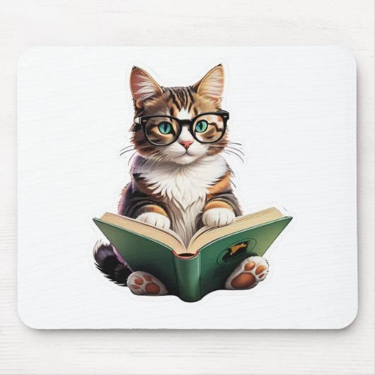 Tapis De Souris Livre de lecture Cat (Devant)