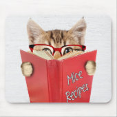 Tapis De Souris Livre de recettes de lecture de chats (Devant)