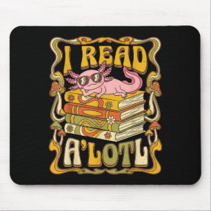 Tapis De Souris Livre drôle d'axolotl amateur de bibliothécaire de
