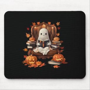 Tapis De Souris Livre fantôme Lecture Citrouille Gothique Hallowee