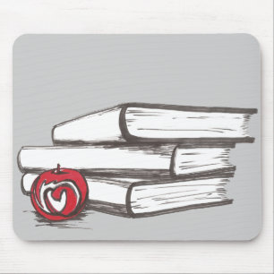 Tapis De Souris Livres + Apple personnalisable
