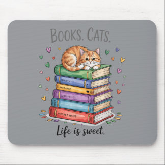 Tapis De Souris Livres de chats drôles Amants Hommes Femmes