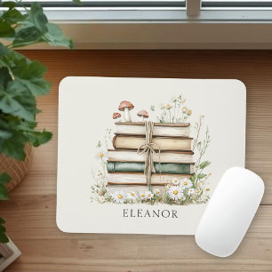 Tapis De Souris Livres Floraux Vintage Personnalisés Féminins