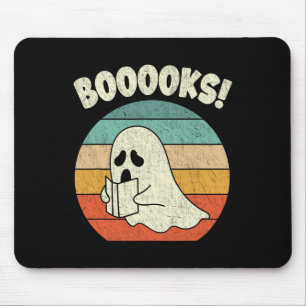 Tapis De Souris Livres Ghost Halloween Vintage enseignant livre Li