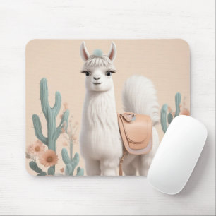 Tapis De Souris Llama à selle dans le désert