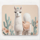 Tapis De Souris Llama à selle dans le désert (Devant)