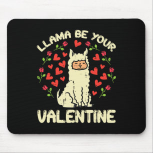 Tapis De Souris Llama Be Your Valentine Cute Alpaca Men Femmes Enf