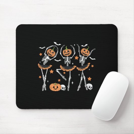 Tapis De Souris Llet Citrouille Squelette effrayant Halloween Homm (Avec souris)