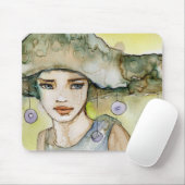 Tapis De Souris llustration d'une belle, sensible fille (Avec souris)