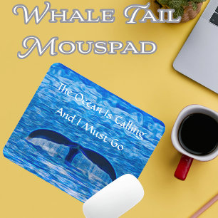 Tapis De Souris L'Océan Appelle La Queue De La Baleine Bleu Océan