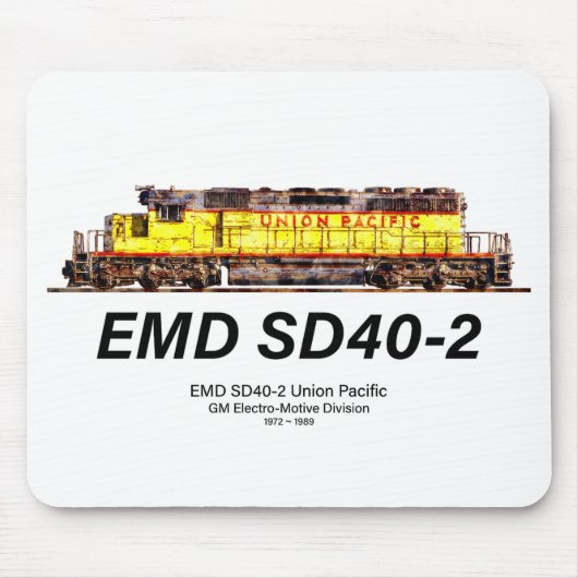 Tapis De Souris Locomotive diesel EMD SD40-2. Union Pacifique (Devant)