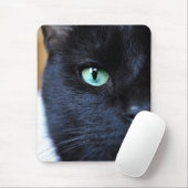 Tapis De Souris L'oeil vous voient chat noir Mousepad (Avec souris)
