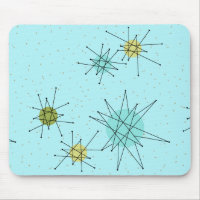 L'oeuf Starbursts atomique iconique bleu Mousepad